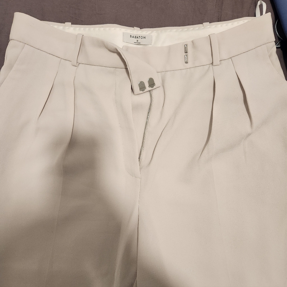 Babaton Light Beige Pleated Pants Sz 12